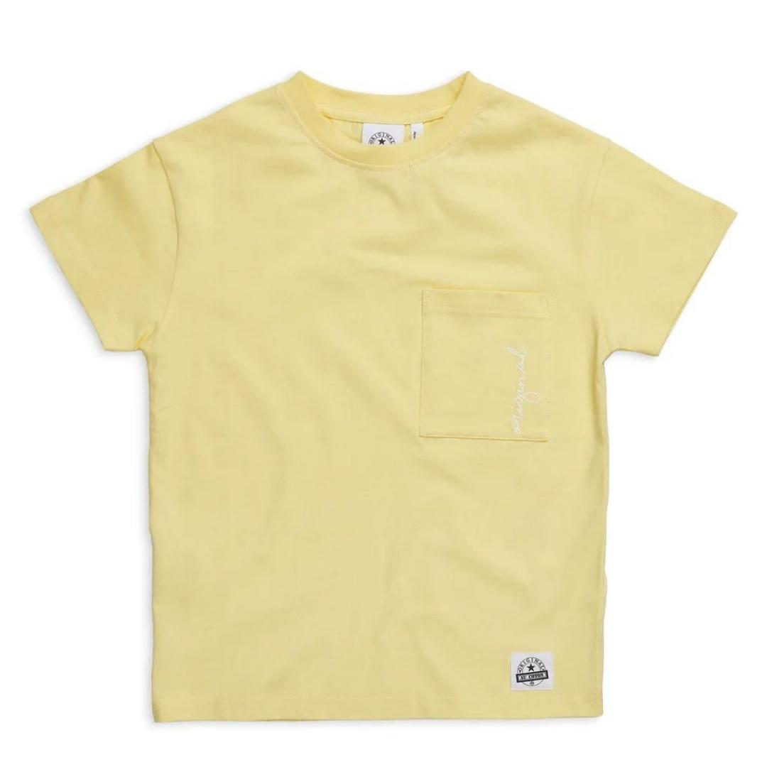 t-shirt à poche original au coton pour fille couleur chardonay chandail seul vu à plat