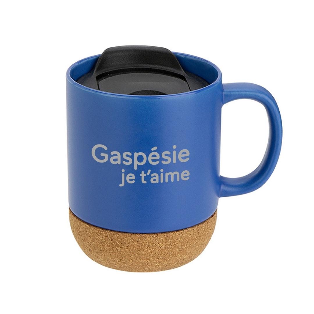tasse de camping Gaspésie je t'aime couleur blue