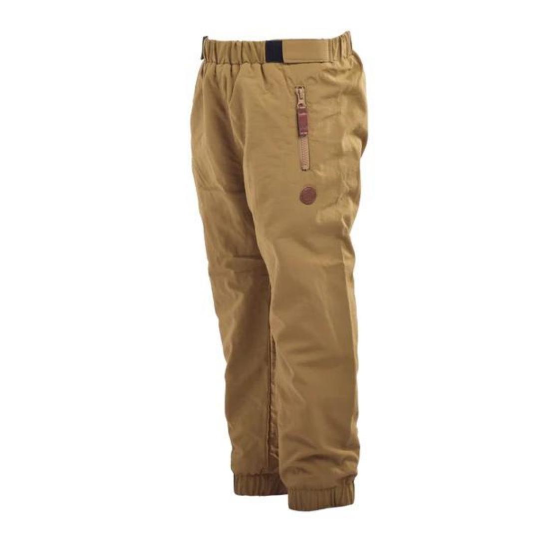 pantalon d'extérieur L & p apparel doublé en coton couleur or vu de profil gauche