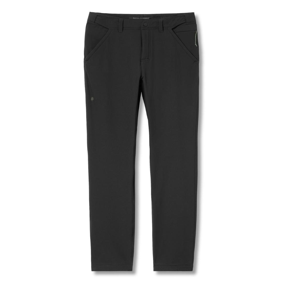 PANTALON LONG ROYAL ROBBINS ALPINE MTN PRO WINTER POUR HOMME couleur black pantalon seul vu à plat de face avec les poches latérales visible.