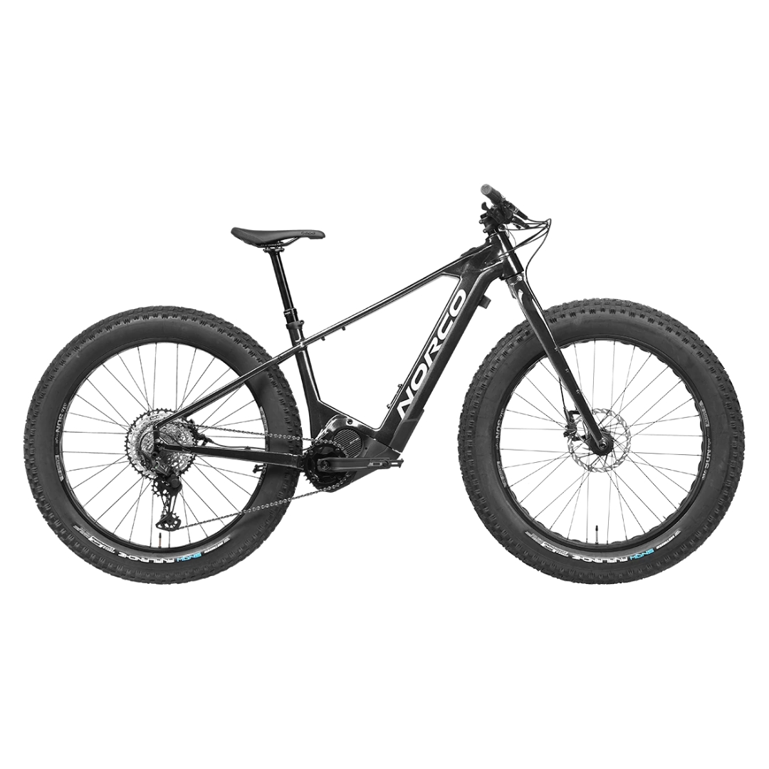 VÉLO FATBIKE ÉLECTRIQUE NORCO BIGFOOT VLT 2 couleur noir/argent vue de profil droit du vélo