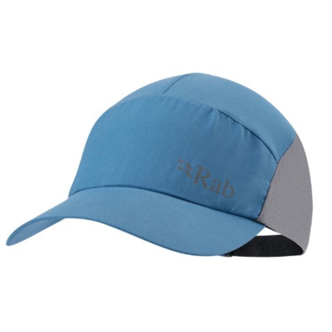 CASQUETTE RAB TALUS POUR ADULTE couleur orion blue casquete bleue avec l'arrière grise avec logo rab au devant en gris sur bleu