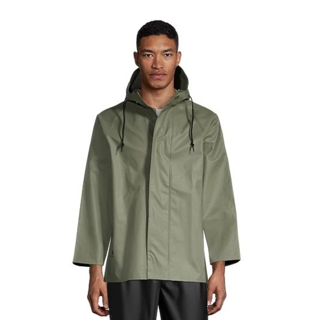 Poncho Imperméable Vintage Helly Hansen – Bleu – Avec Capuche Et Boutons – Occasion TBE