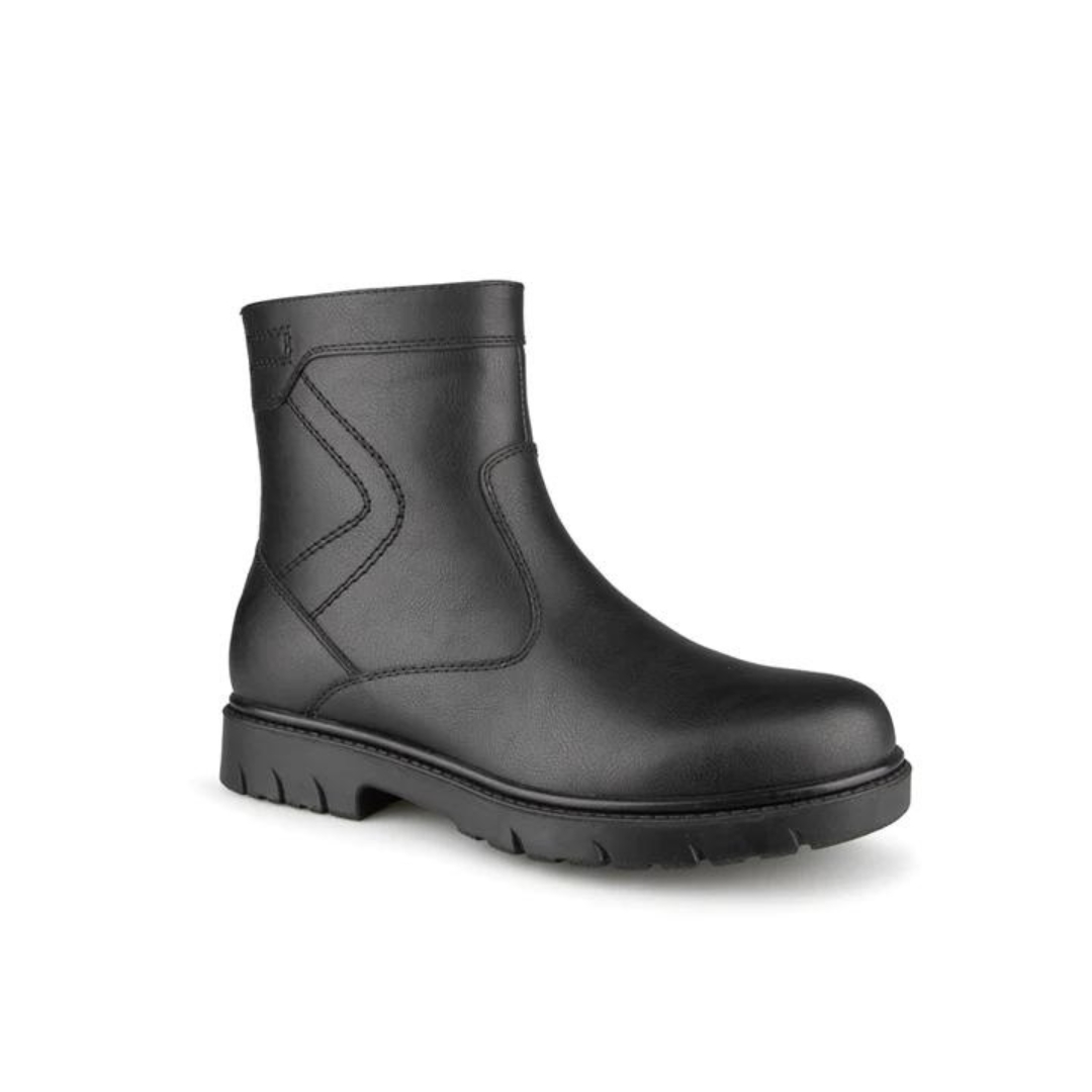 BOTTE D'HIVER MANATHAN BALEC POUR HOMME couleur noir vue de la botte noire de profil avant droit