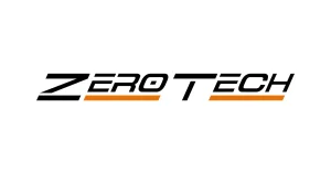 L'image montre le logo de « Zero Tech » avec le texte « ZERO TECH » en caractères gras, noirs et stylisés sur fond blanc. Deux lignes horizontales orange soulignent « ZERO » et « TECH », ajoutant un aspect dynamique au design.